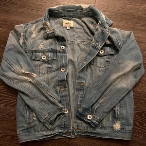 Distressed Jean Jacket // Day Trip // Size S